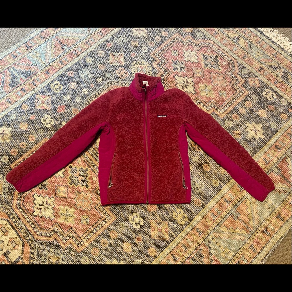 Patagonia Women's Fleece Jacket in Burgundy and Magenta